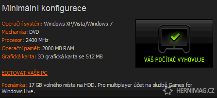 Porovnávání konfigurace počítače