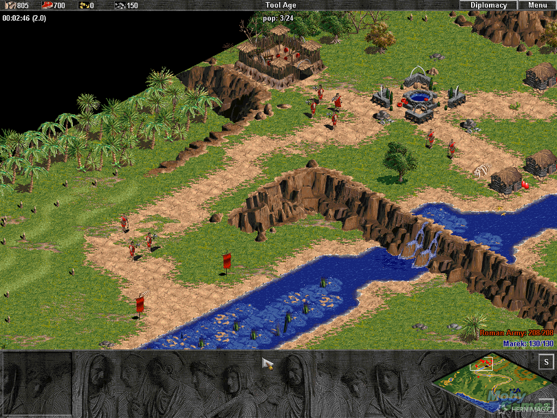 K Age of Empires později přibyl datadisk Rise of Rome. zdroj: mobygames.com