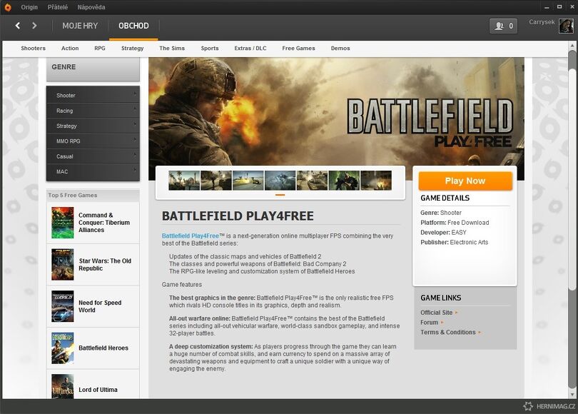 Představení Battlefieldu Online
