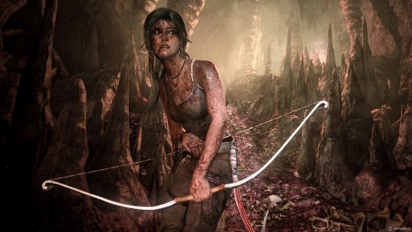 Umazaná Lara Croft z Rise of The Tomb Raider