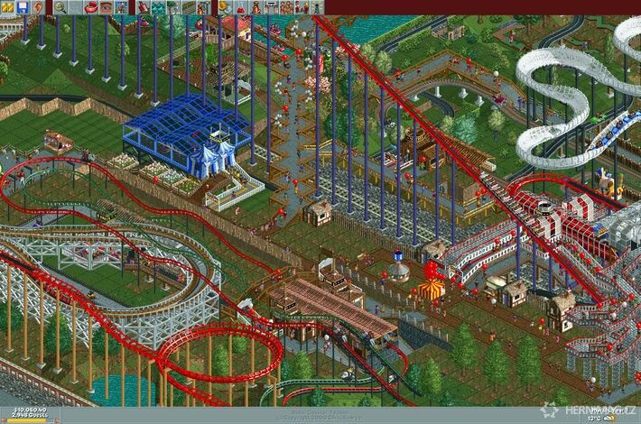 Šílené dráhy jsou základem – RollerCoaster Tycoon – zdroj: GOG.com