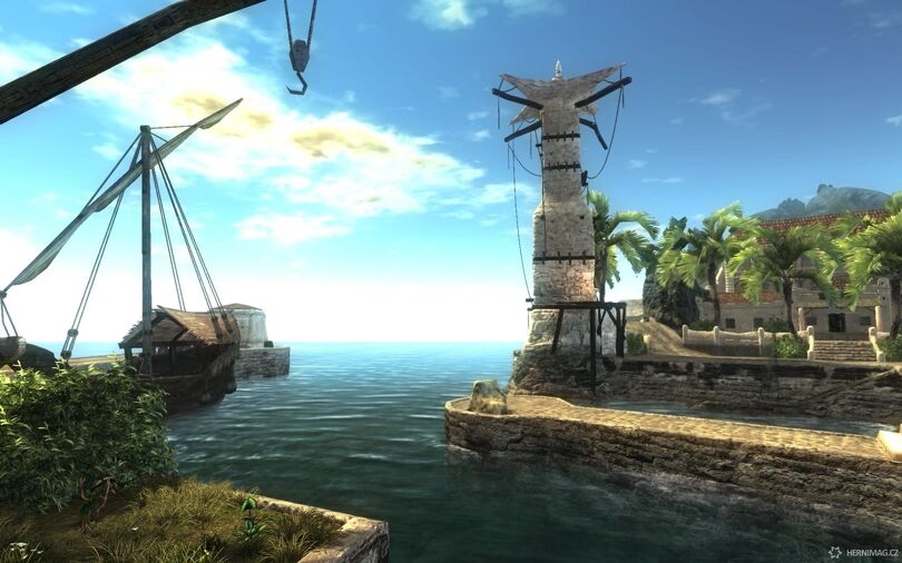 Malebný přístav v Risen skrývá jak pirátské historky, tak i piráty samotné. Zdroj: Steam